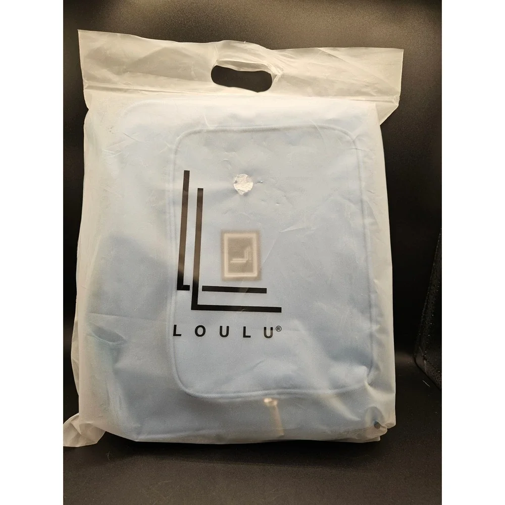 LOULU Hanging Travel Toiletry Bag Organizer Light Blue Canvas Cosmetic Case